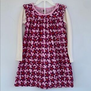Tea Collection Pink Red  and Cream Casual Floral Dress Size  5